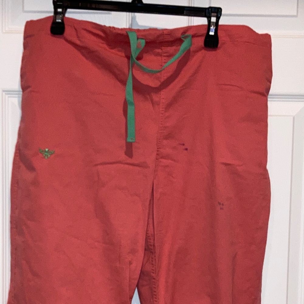 Large Coral Med Couture Scrubs